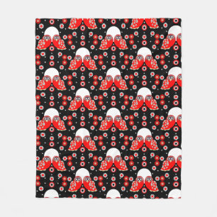 Scandinavian Owl Folk Art Fleece Deken