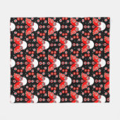 Scandinavian Owl Folk Art Fleece Deken (Voorkant (Horizontaal))