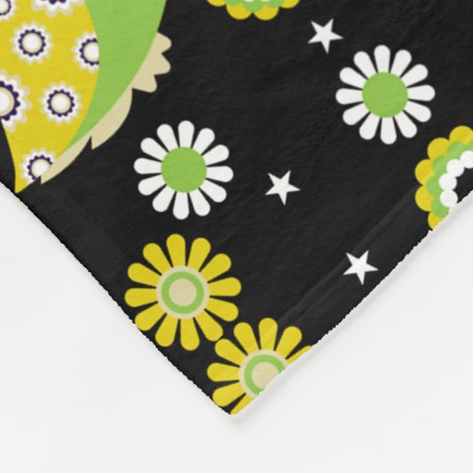 Scandinavian Owl Folk Art Fleece Deken (Hoek)