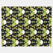 Scandinavian Owl Folk Art Fleece Deken (Voorkant (Horizontaal))