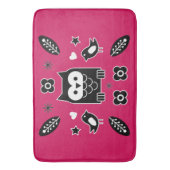 Scandinavian Owl Folk Art Gift Badmat (Voorkant Verticaal)