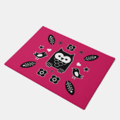 Scandinavian Owl Folk Art Gift Bath Mat (Schuin)