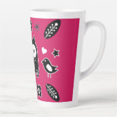 Scandinavian Owl Folk Art Gift Latte Mok (Rechts)