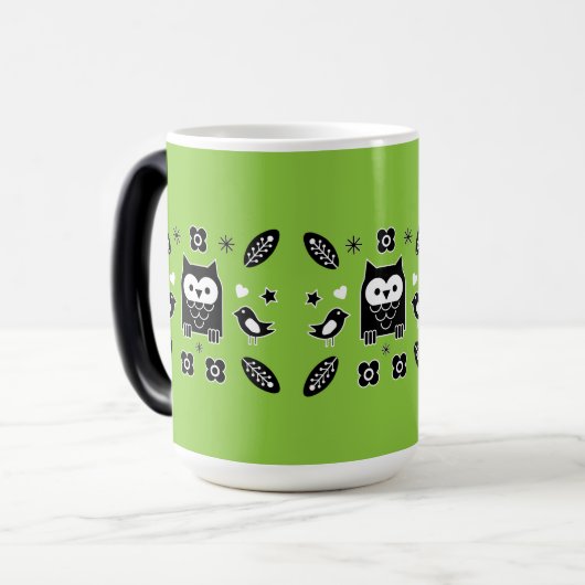 Scandinavian Owl Folk Art Gift Magische Mok (Voorkant links)