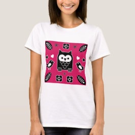 Scandinavian Owl Folk Art Gift T-shirt