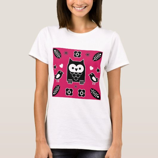 Scandinavian Owl Folk Art Gift T-shirt (Voorkant)