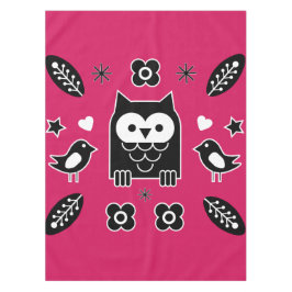 Scandinavian Owl Folk Art Gift Tafelkleed