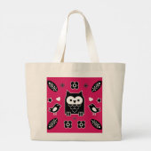 Scandinavian Owl Folk Art Grote Tote Bag (Achterkant)