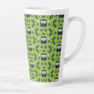 Scandinavian Owl Folk Art Latte Mok