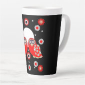 Scandinavian Owl Folk Art Latte Mok (Rechterhoek)