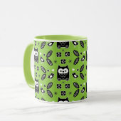 Scandinavian Owl Folk Art Mok (Voorkant links)