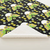 Scandinavian Owl Folk Art Sherpa Blanket Deken (3/4)