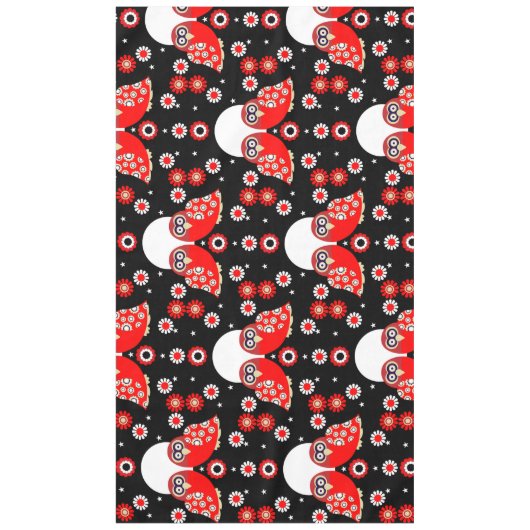 Scandinavian Owl Folk Art Tablecloth Tafelkleed (Voorkant)