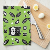 Scandinavian Owl Folk Art Theedoek (Quarter Fold)