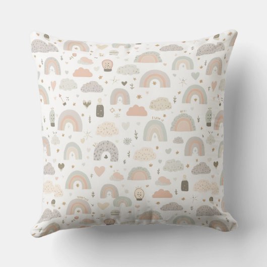 Scandinavian Pastel Baby Throw Pillow Kussen (Achterkant)