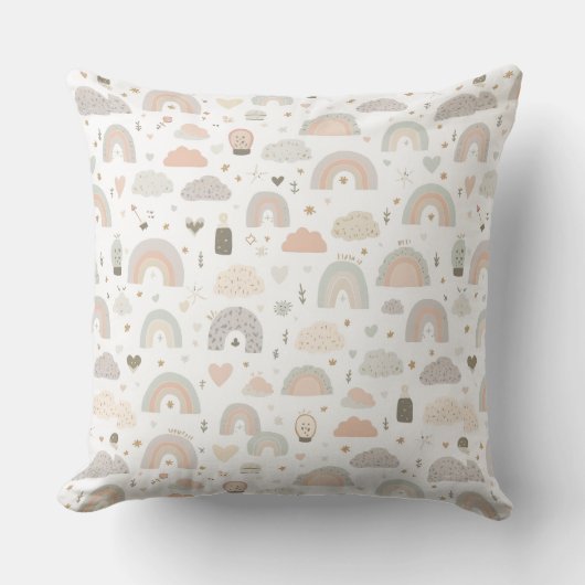 Scandinavian Pastel Baby Throw Pillow Kussen (Voorkant)