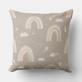 Scandinavian Pastel Nursery Pillow | Soft Rainbows Kussen (Voorkant)