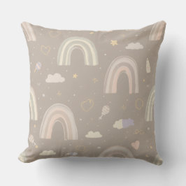 Scandinavian Pastel Nursery Pillow | Soft Rainbows Kussen