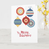 Scandinavian Pattern Kerstornaments Kaart (Gele Bloem)