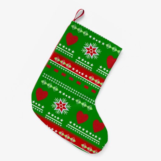 Scandinavian Pattern Kleine Kerstsok (Voorkant (Hangend))