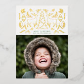 Scandinavian Pattern Photo Gold Folie Feestdagenkaart (Voorkant)