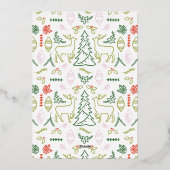 Scandinavian Pattern Photo Gold Folie Feestdagenkaart (Achterkant)