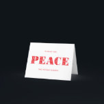 Scandinavian Peace Dala Horse Foto Feestdagen Kaart<br><div class="desc">Deze elegante gevouwen kerstkaart heeft een boodschap van rust op de voorkant met uw favoriete foto en een langere familie-updateboodschap erin. Het Scandinavische volkskunst geïnspireerde ontwerp is feestelijk en modern in schoon wit en rood en volledig aanpasbaar.</div>