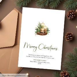 Scandinavian Pine Wreath Printable Christmas Card Feestdagenkaart