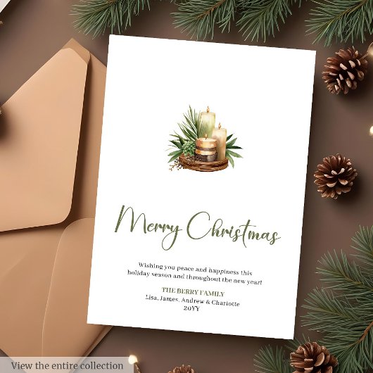 Scandinavian Pine Wreath Printable Christmas Card Feestdagenkaart