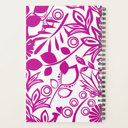 Scandinavian Pink Floral Pattern Planner (Achterkant)