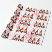 Scandinavian Red Gnome Christmas Cadeaupapier (Uitgerold)