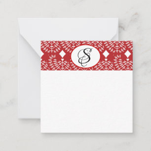 Scandinavian Red Heart Flat Note Card Notitiekaartje