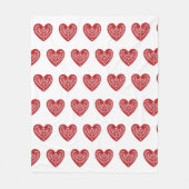 Scandinavian Red Heart Fleece Blanket (Voorkant)
