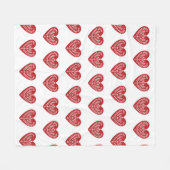 Scandinavian Red Heart Fleece Blanket Deken (Voorkant (Horizontaal))