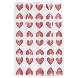 Scandinavian Red Heart Medium Gift Bag Medium Cadeauzakje