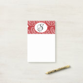 Scandinavian Red Heart Monogram Post Post-it® Notes (Op bureau)
