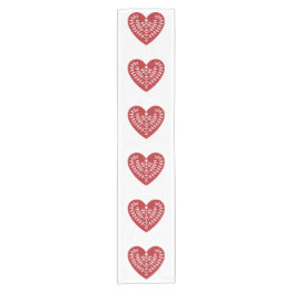 Scandinavian Red Heart Table Runner Korte Tafelloper