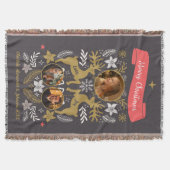 Scandinavian Reindeer 3 Photo Family Keepsake Deken (Voorkant)