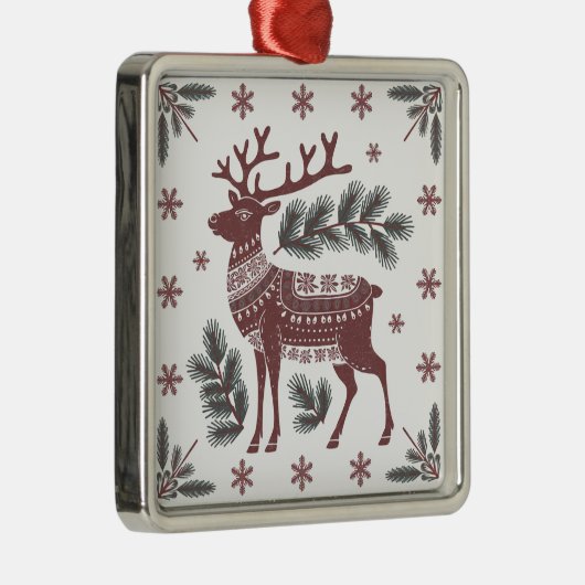Scandinavian Reindeer Christmas Ornament (Rechts)