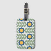 Scandinavian retro floral pattern, retro flower, v bagagelabel (Voorkant (verticaal))