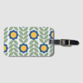 Scandinavian retro floral pattern, retro flower, v bagagelabel (Voorkant (horizontaal))