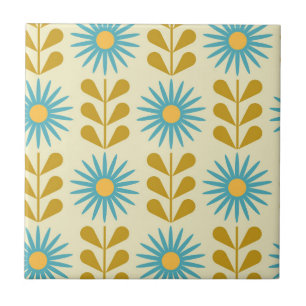Scandinavian retro floral pattern, retro flower, v tegeltje