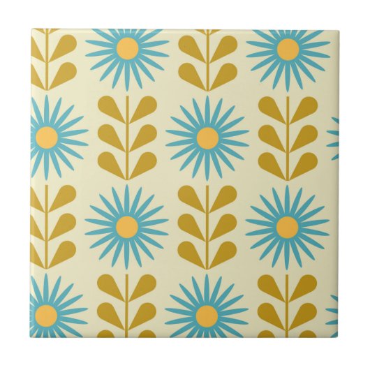 Scandinavian retro floral pattern, retro flower, v tegeltje (Voorkant)