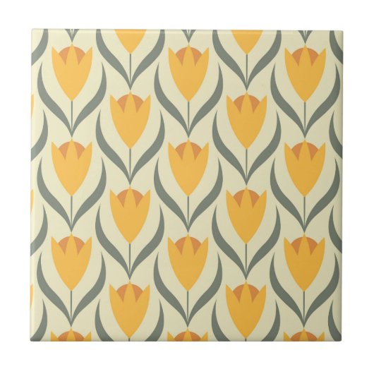 Scandinavian retro floral pattern, retro flower, v tegeltje (Voorkant)