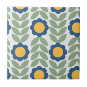 Scandinavian retro floral pattern, retro flower, v tegeltje