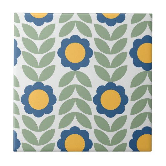 Scandinavian retro floral pattern, retro flower, v tegeltje (Voorkant)