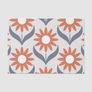 Scandinavian retro floral pattern, retro flower, v tissuepapier