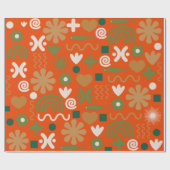 Scandinavian Retro Kerstpattern Cadeaupapier (Vlak)
