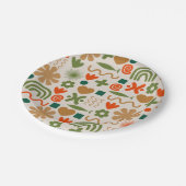 Scandinavian Retro Kerstpattern Papieren Bordje (Gekanteld)