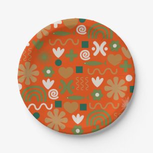 Scandinavian Rustic Retro Pattern Papieren Bordje